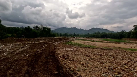 Illegal gold mining activities seen from the ground Stock Footage 336916751