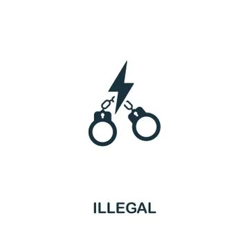 Illegal icon. Premium style design from corruption icon collection. Pixel Stock Illustration