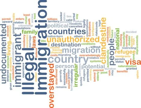 Illegal immigration background concept Stock Illustration