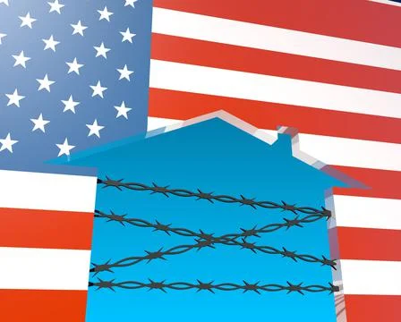 Illegal immigration concept Stock Illustration