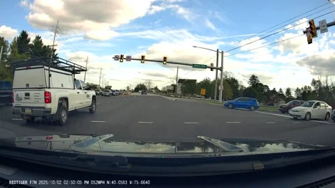 Illegal Left Turn on a No Turn Intersection, Pennsylvania, USA - 02 Oct 2025 Video stock 318484975