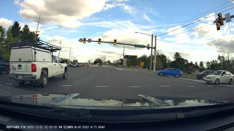 Illegal Left Turn on a No Turn Intersection, Pennsylvania, USA - 06 Oct 2025 Video stock 318735231