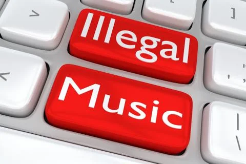 Illegal Music concept Illustrazione stock