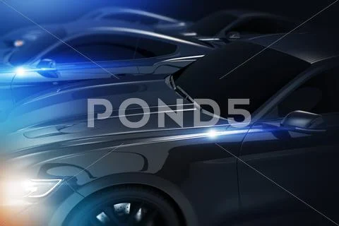 Illegal Night Street Racing Concept Illustration. Stock Illustration