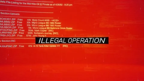 Illegal Operation on warning hack background screen 動画素材 342454598