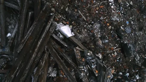 Illegal Outdoor Garbage Dump Aerial View Stock Footage 91506811