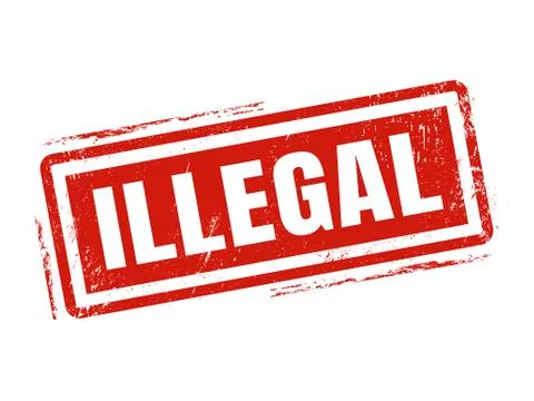 Illegal red stamp style Stockillustratie