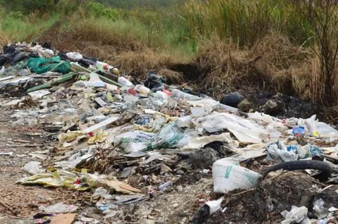 Illegal roadside dumping Stock Photos