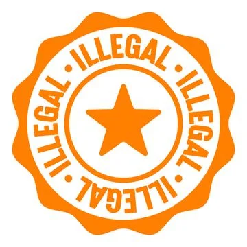 Illegal seal badge. illegal label sticker. Vector sign Stock Illustration
