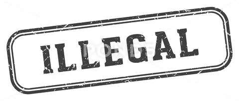 Illegal stamp. illegal rectangular stamp on white background: Graphic ...