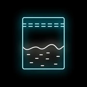 Illegal substance in plastic bag neon icon Stock Illustration