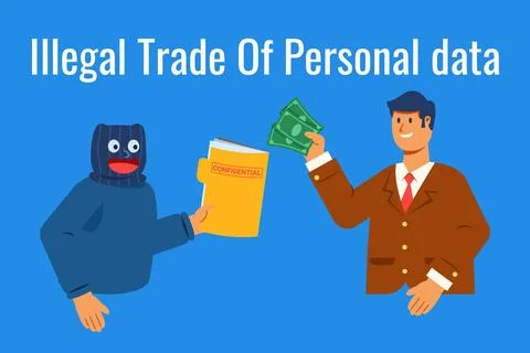 Illegal Trade Of Personal Data Stock Illustration