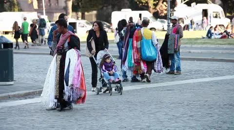 Illegal vendors Stock Footage 8914903