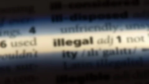 Illegal word in a dictionary. Stock Footage 99560715