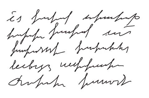 Illegible handwritten script text pattern. Unreadable letter piece. Freehand Stock Illustration