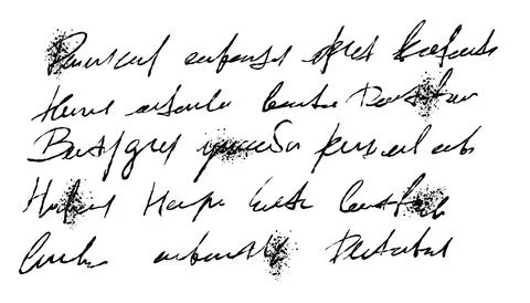 Illegible script. Old ink note. Illustrazione stock