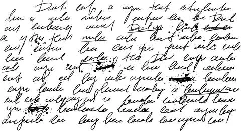 Illegible script. Poetry unreadable text. Stock Illustration