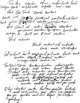 Illegible script. Poetry unreadable text. Illustrazione stock