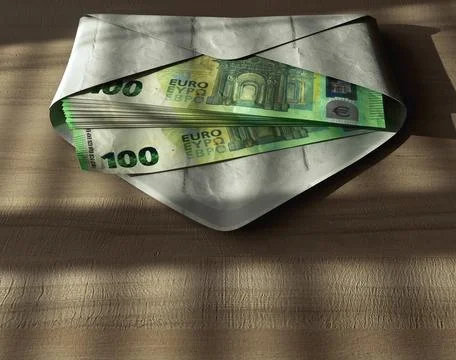 Illicit Euro Banknotes In Envelope Stock Photos