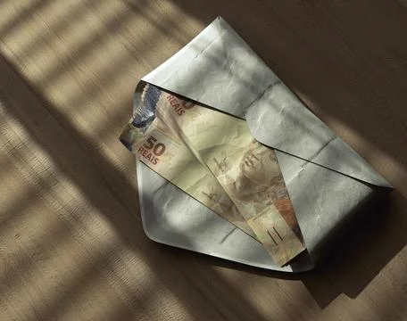 Illicit Real Banknotes In Envelope Stock Photos