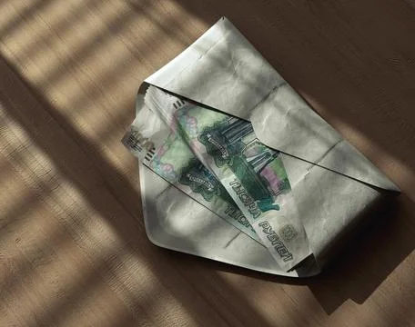 Illicit Ruble Banknotes In Envelope Stock Photos
