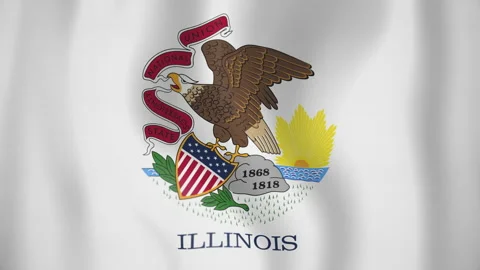 Illinois animated flag. Seamless loop. 4K Stock Footage 145386231