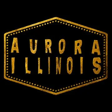 Illinois Aurora Seal Map Design Stock Illustration