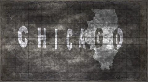 Illinois Chicago Typography Map Stock Illustration