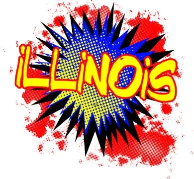 Illinois Comic Exclamation Stock Illustration