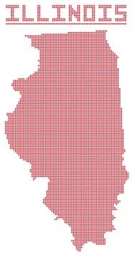 Illinois Dot Map Stock Illustration