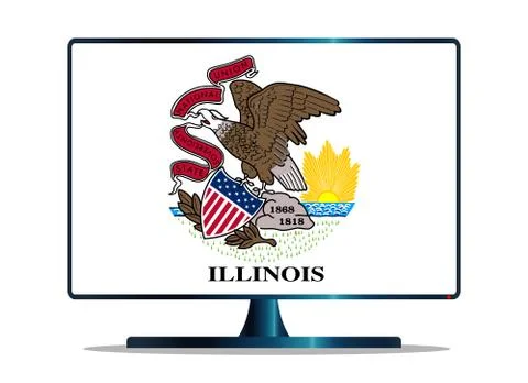 Illinois Flag TV Stock Illustration