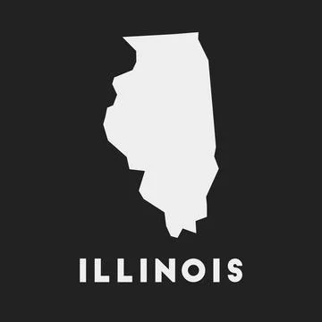 Illinois icon. Us state map on dark background. Stylish Illinois map with u.. Stock Illustration