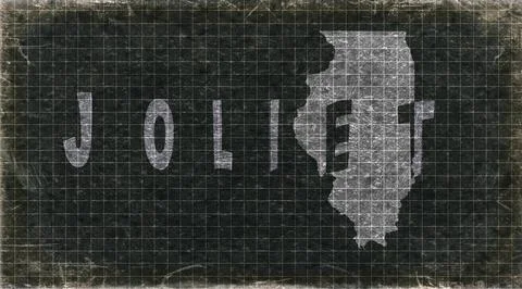 Illinois Joliet Typography Map Stock Illustration