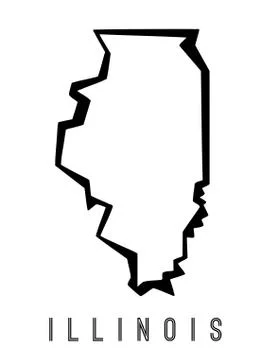Illinois map outline - US state shape sharp polygonal geometric style vector. イラスト素材