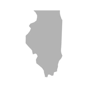 Illinois map vector icon on white background Illustrazione stock