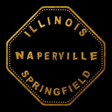 Illinois Naperville Seal Map Design Stock Illustration