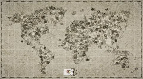 Illinois Naperville Stamp World Map Stock Illustration