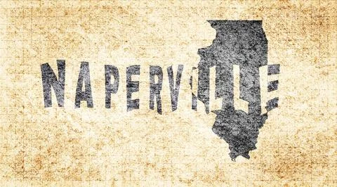 Illinois Naperville Typography Map Stock Illustration