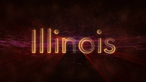 Illinois - Shiny looping state name text animation Stock-Footage 99575659