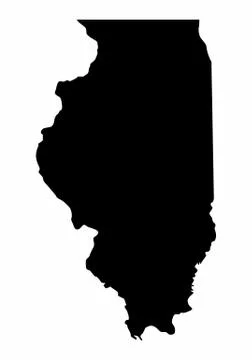 Illinois silhouette map Stock Illustration