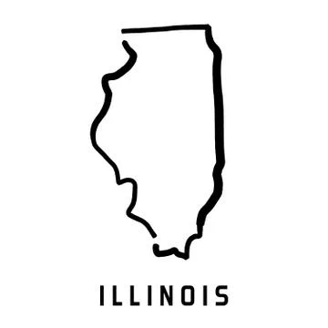 Illinois simple logo. State map outline - smooth simplified US state shape ma Ilustração Stock