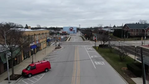 Illinois Small Town Flight Stock Footage 133192470