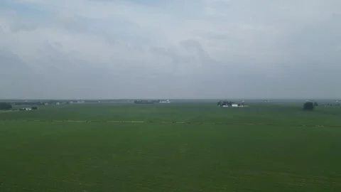 Illinois Soy Field Fly Over Cloudy Stock Footage 247339875