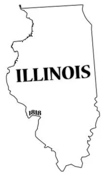 Illinois State and Date Stock Illustration