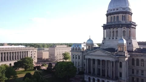 Illinois State Capitol drone Stock Footage 196325830