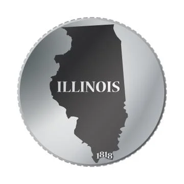 Illinois State Coin Stock Illustration