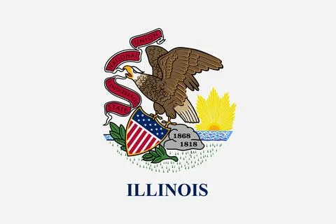 Illinois State Flag background illustration Stock Illustration