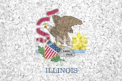 Illinois State Flag on cork Stock Photos