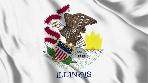 Illinois State Flag Loop 4K Stock Footage 243874165