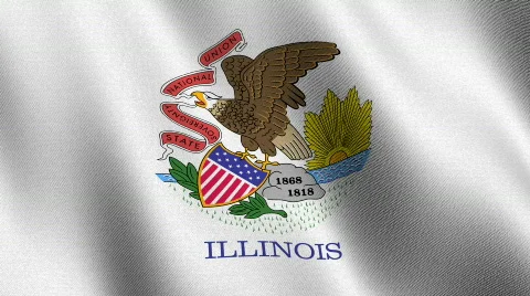 Illinois state flag - seamless loop Stock Footage